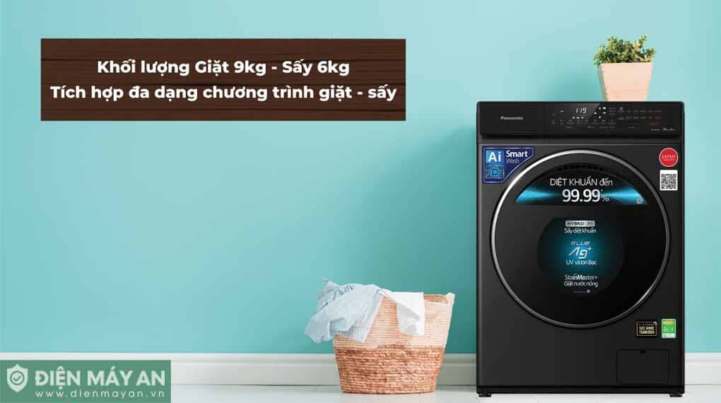 Máy giặt sấy Panasonic Inverter giặt 9 kg sấy 6 Kg NA-S96FR1BVT